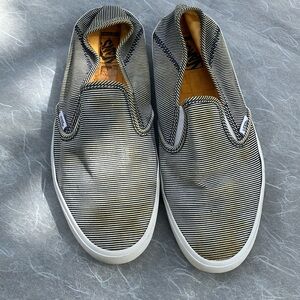 Vans loafers women’s size 10.5 Vans Black and White Striped sailor Slip-On Shoes